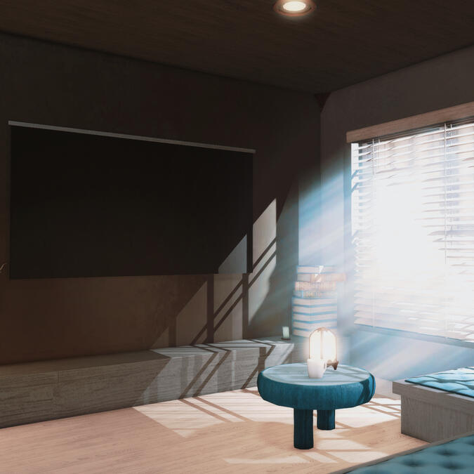 Black Blue Apartment ft. living room