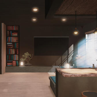 Black Blue Apartment ft. living space