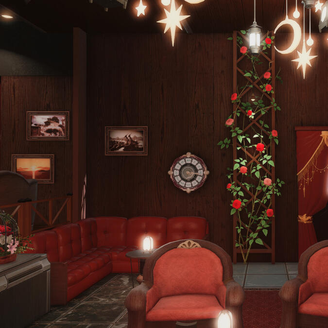 Burgundy Noir Bar ft. entrance seats